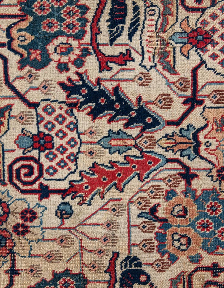 Detail image of 6' 6 x 9' 5  Hand Knotted Kashan Persian Wool Rug