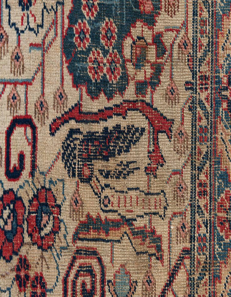 Detail image of 6' 6 x 9' 5  Hand Knotted Kashan Persian Wool Rug