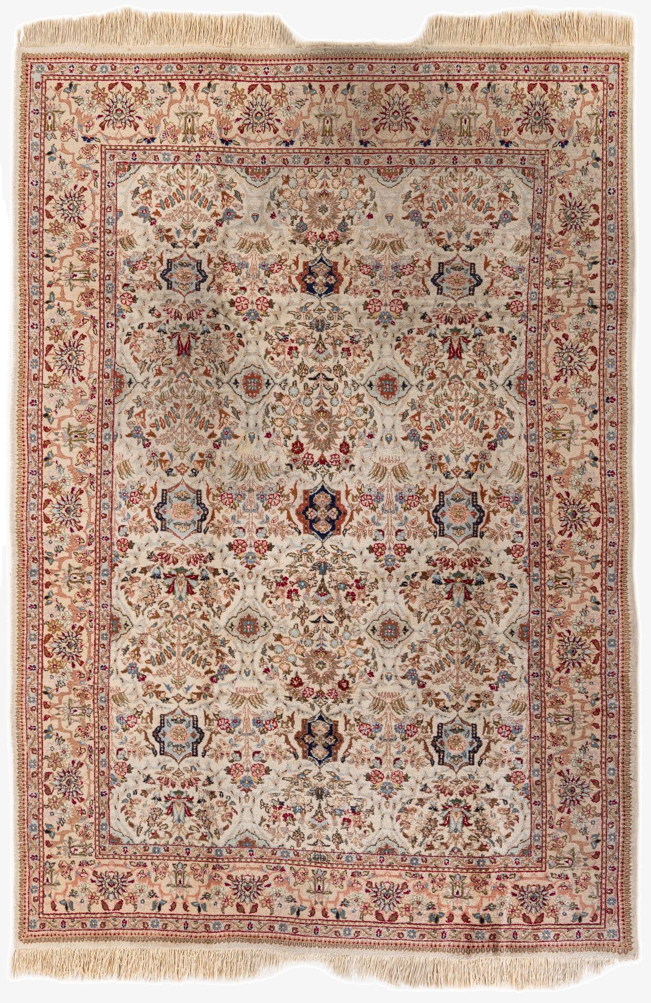 6' 4 x 9' 5  Hand Knotted Kashan Oriental Wool Rug