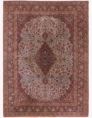 8' 8 x 12' 2 Hand Knotted Kashan Persian Rug