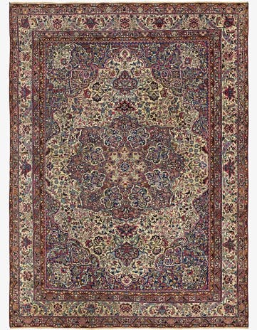 8' 9 x 11' 8 Hand Knotted Kashan Persian Wool Rug