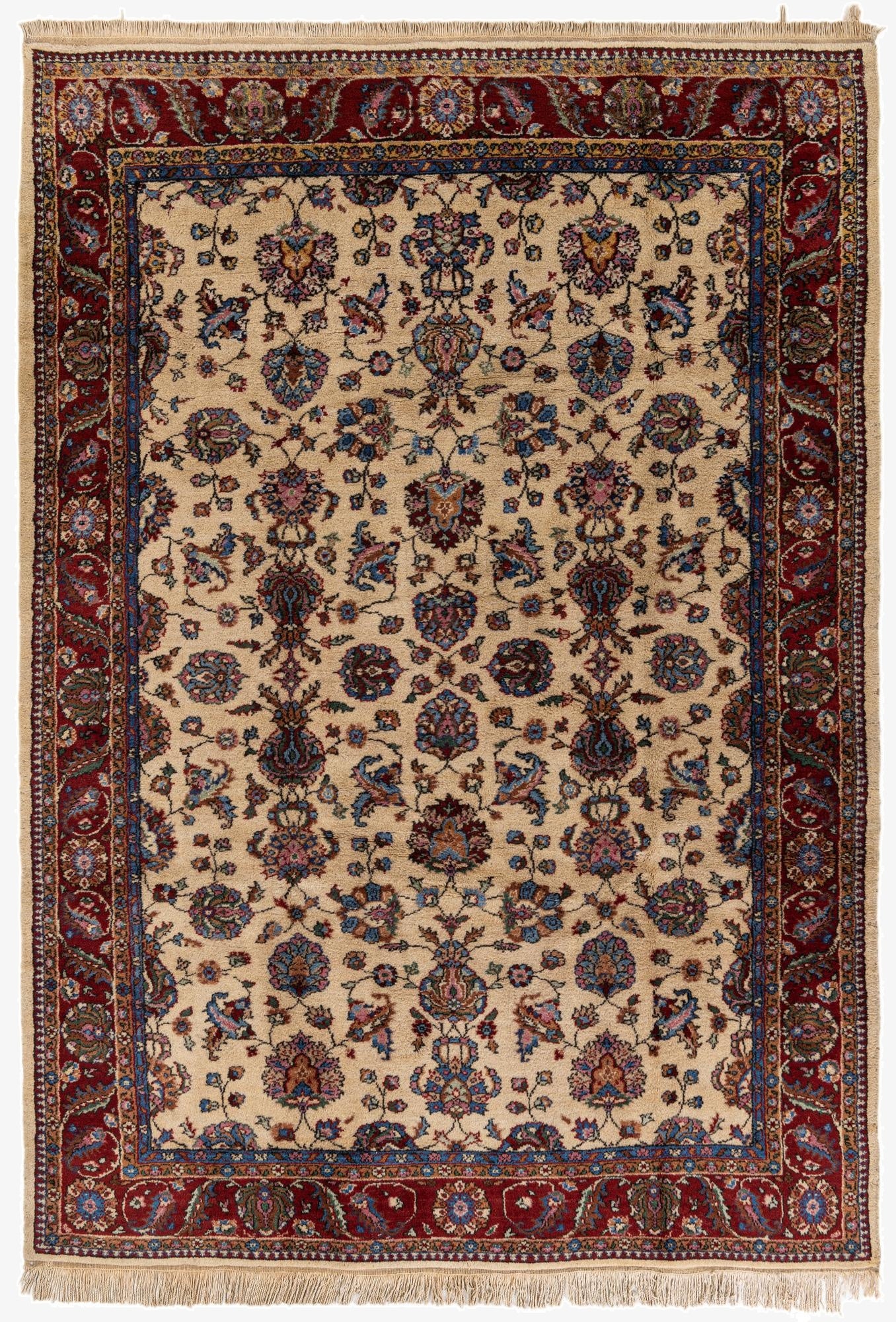 7' 2 x 10' 2  Hand Knotted Kashan Wool Rug