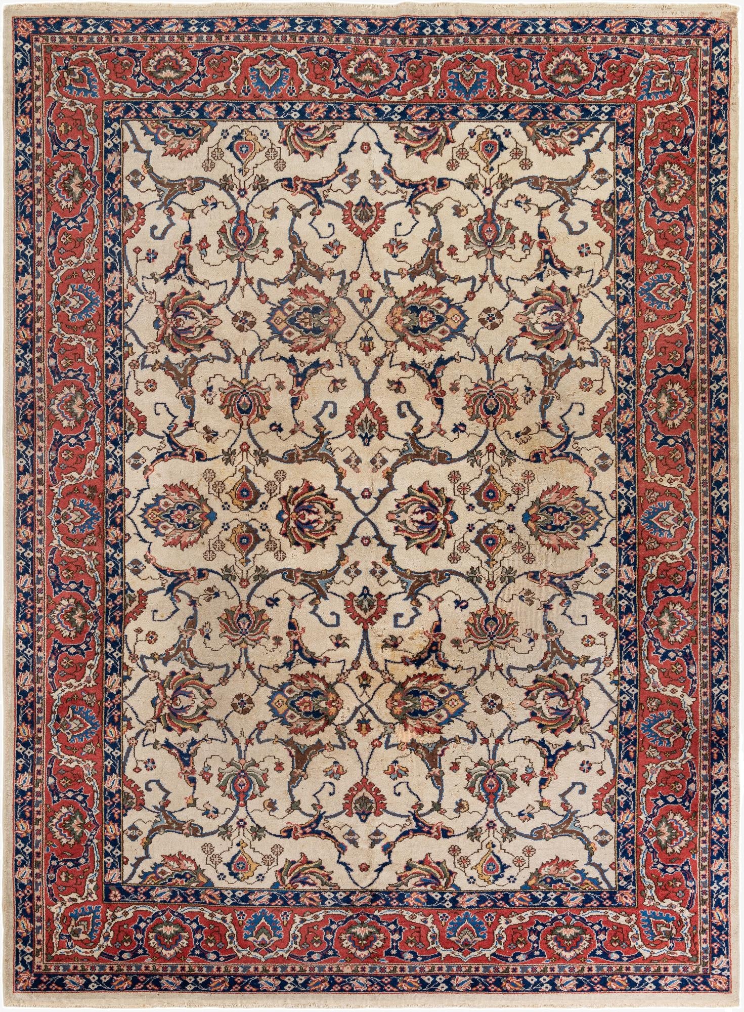 8' 8 x 11' 10  Hand Knotted Kashan Persian Wool Rug