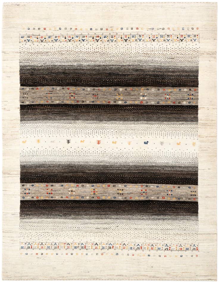 Detail image of 5' x 6' 7 Hand Knotted Kashkuli Gabbeh Wool Rug