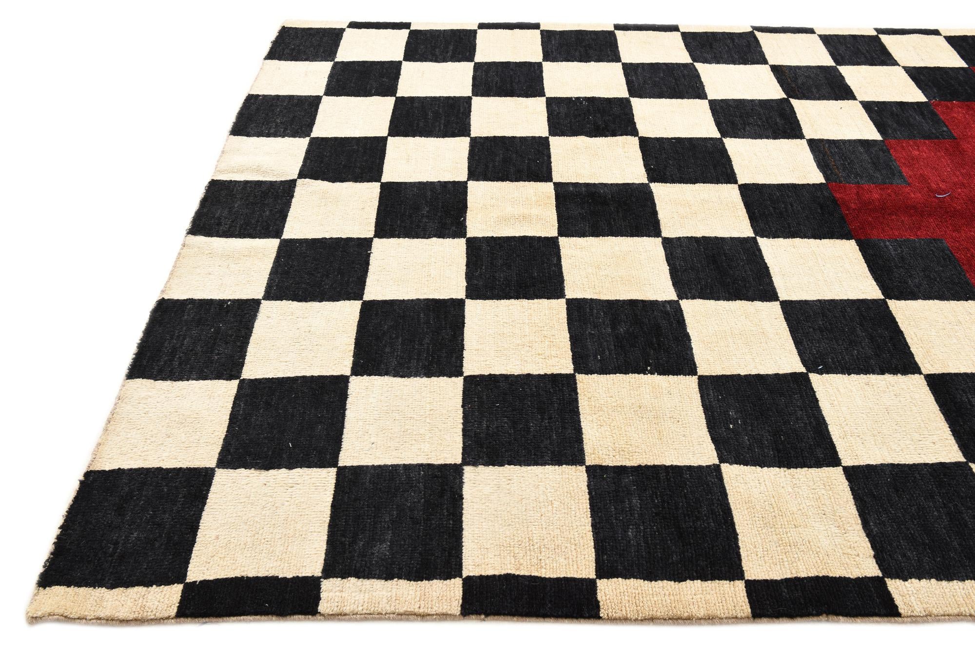 6' 9 x 9' 10 Hand Knotted Kashkuli Gabbeh Wool Rug