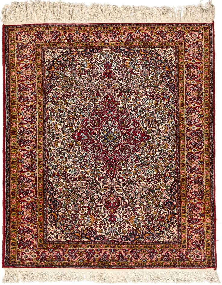 Detail image of 3' 2 x 5' 4 Hand Knotted Kashmir Oriental Wool Rug