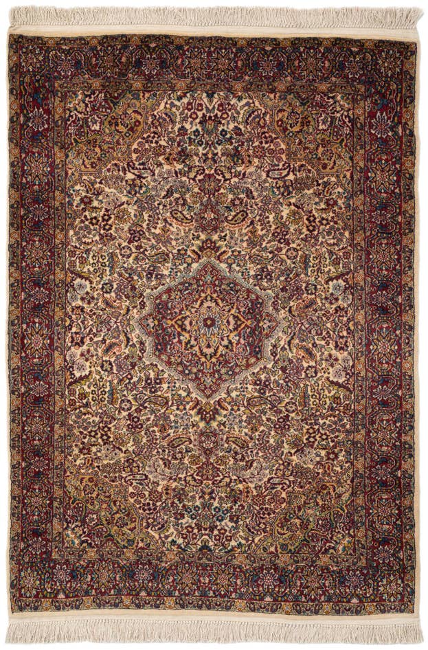 Detail image of 4' 2 x 5' 10 Hand Knotted Kashmir Wool Rug