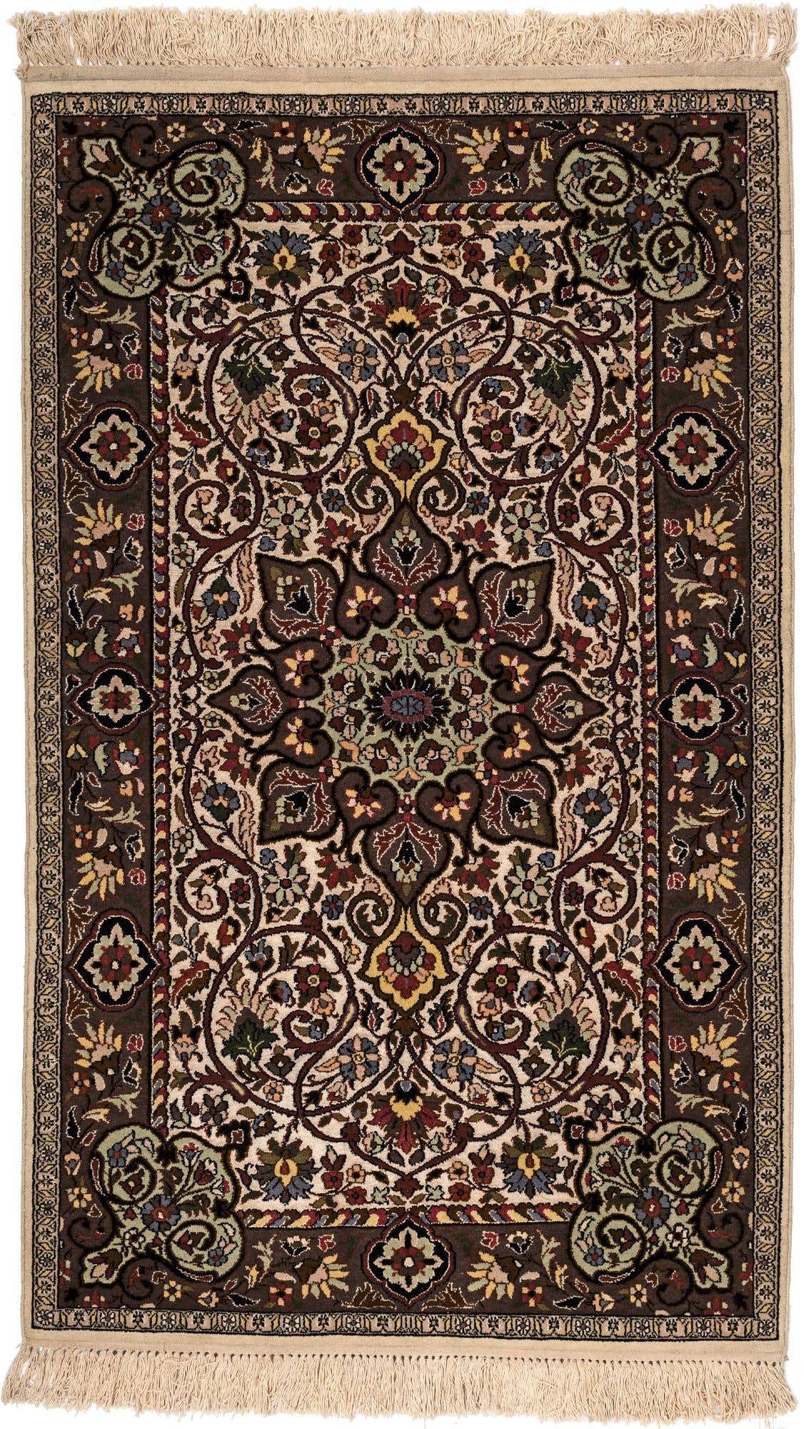 3' x 5' Hand Knotted Kashmir Oriental Wool Rug