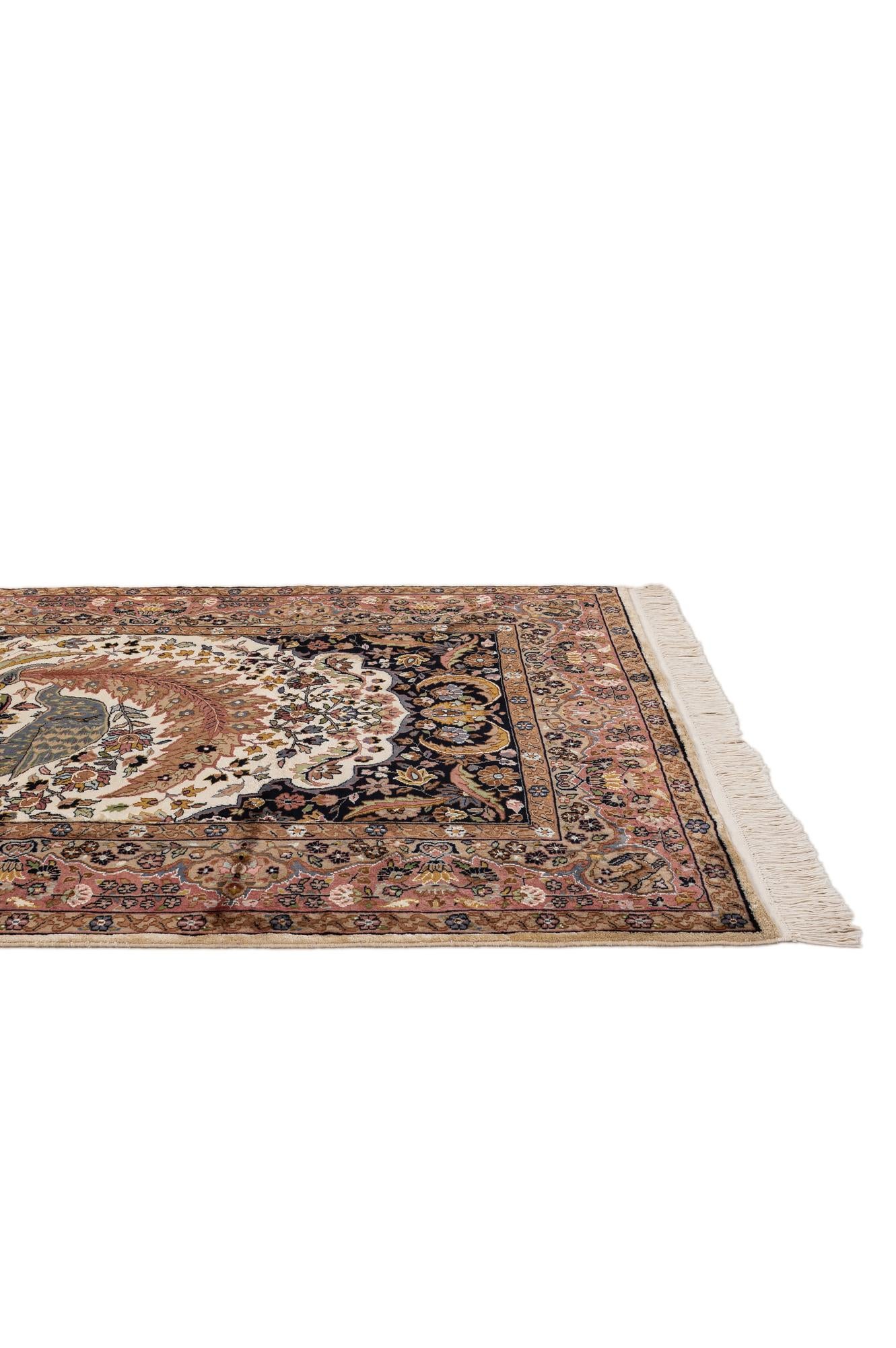 4' 3 x 5' 10 Hand Knotted Kashmir Oriental Rug