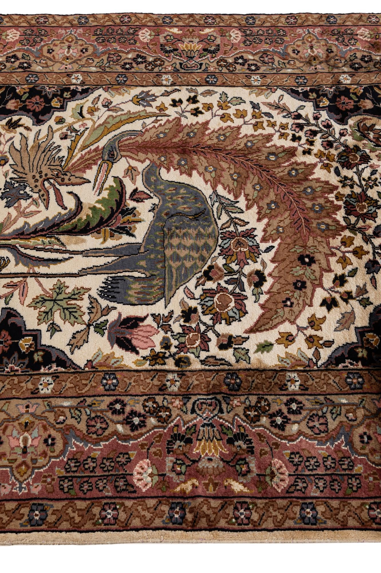 4' 3 x 5' 10 Hand Knotted Kashmir Oriental Rug
