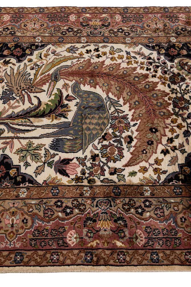 4' 3 x 5' 10 Hand Knotted Kashmir Oriental Rug