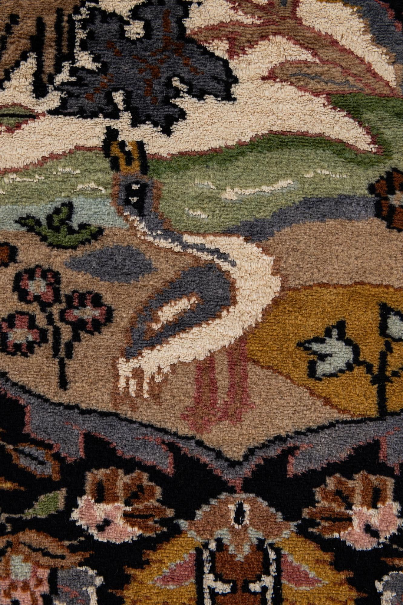4' 3 x 5' 10 Hand Knotted Kashmir Oriental Rug