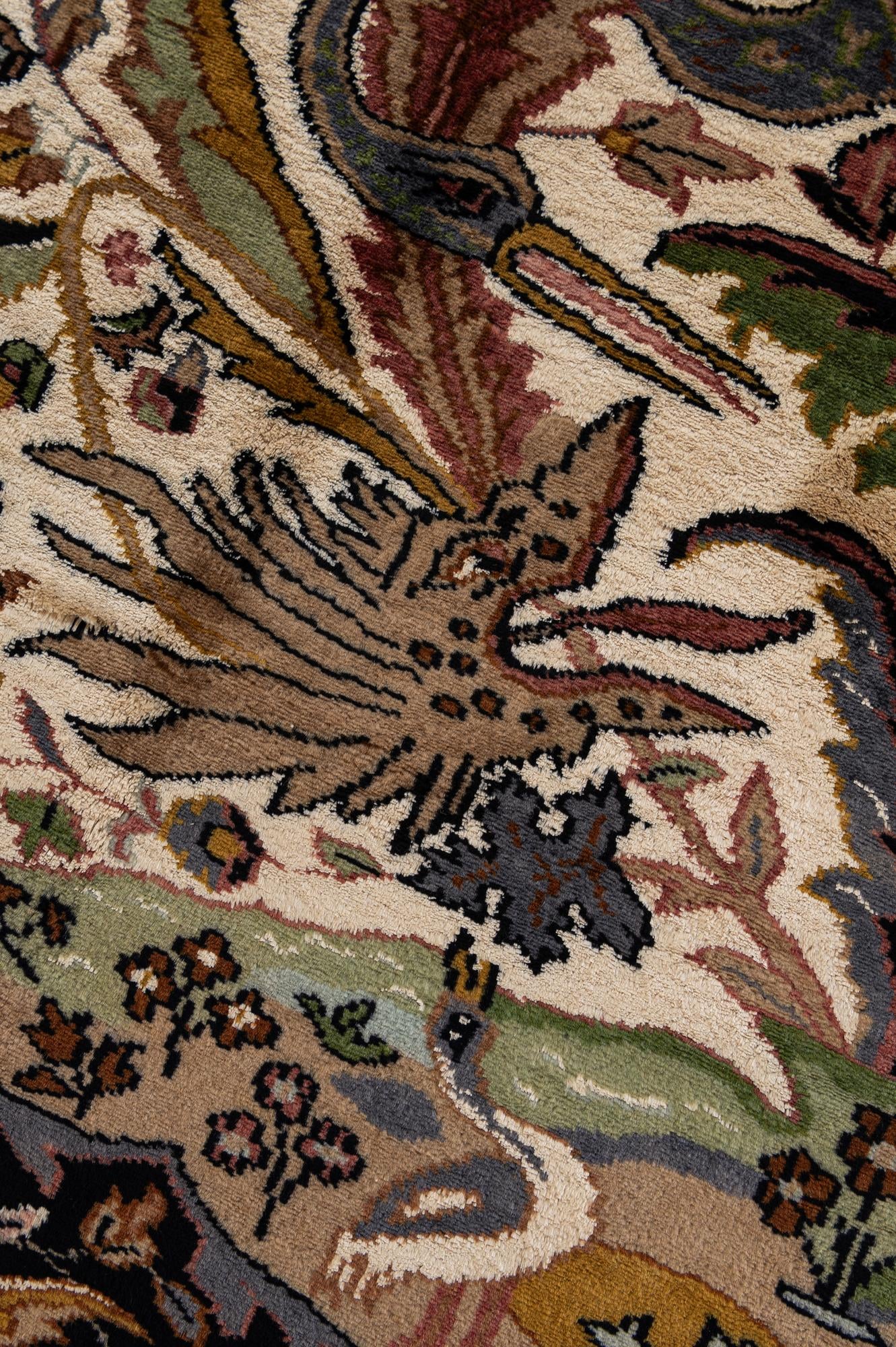 4' 3 x 5' 10 Hand Knotted Kashmir Oriental Rug
