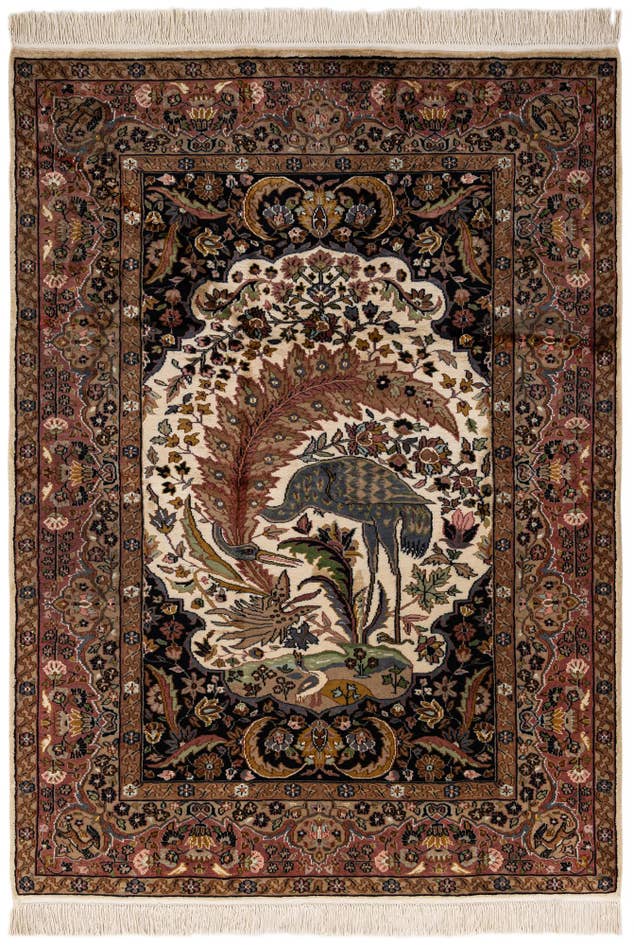 Detail image of 4' 3 x 5' 10 Hand Knotted Kashmir Oriental Rug