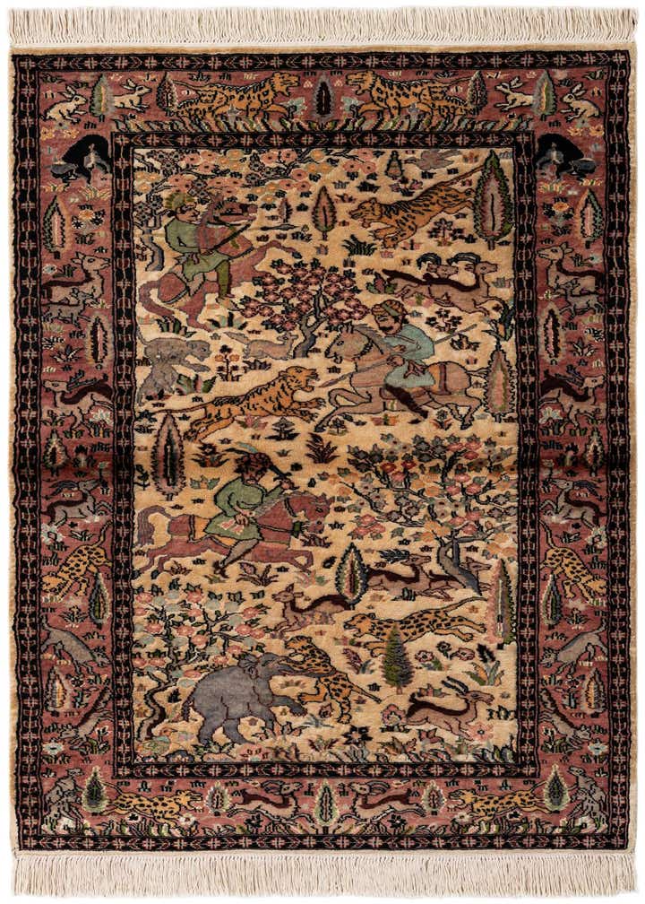 3' 3 x 5' 1 Hand Knotted Kashmir Oriental Rug