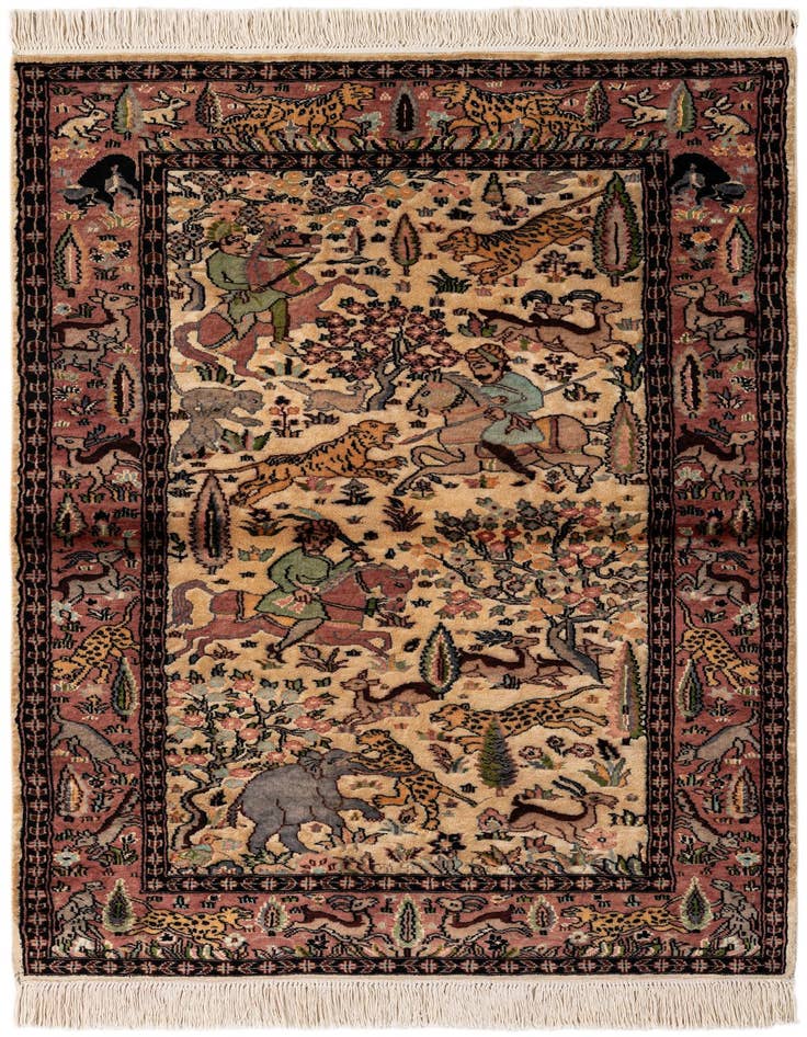 Detail image of 3' 3 x 5' 1 Hand Knotted Kashmir Oriental Rug