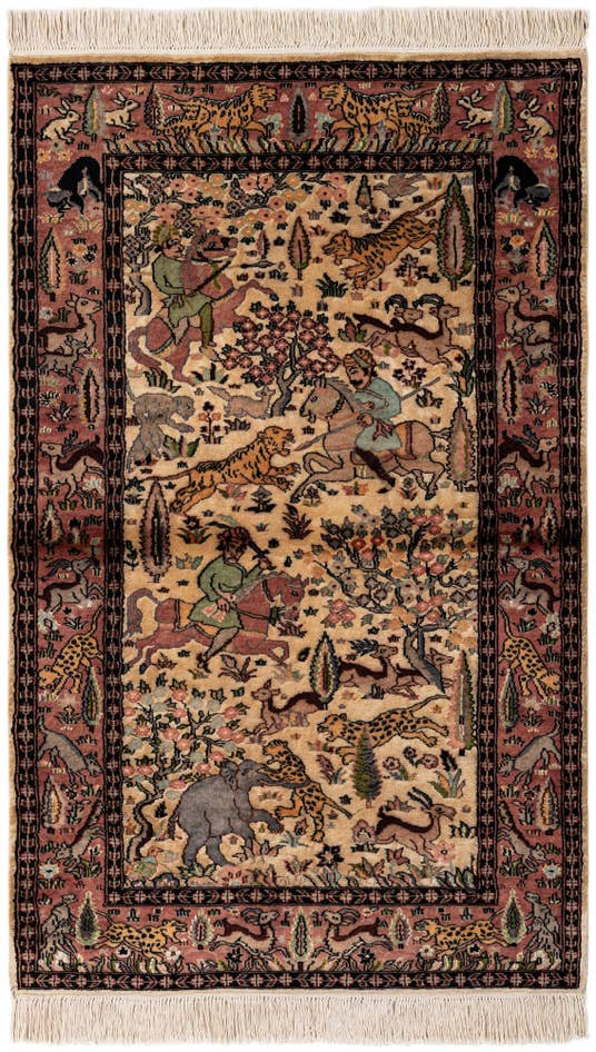 Detail image of 3' 3 x 5' 1 Hand Knotted Kashmir Oriental Rug