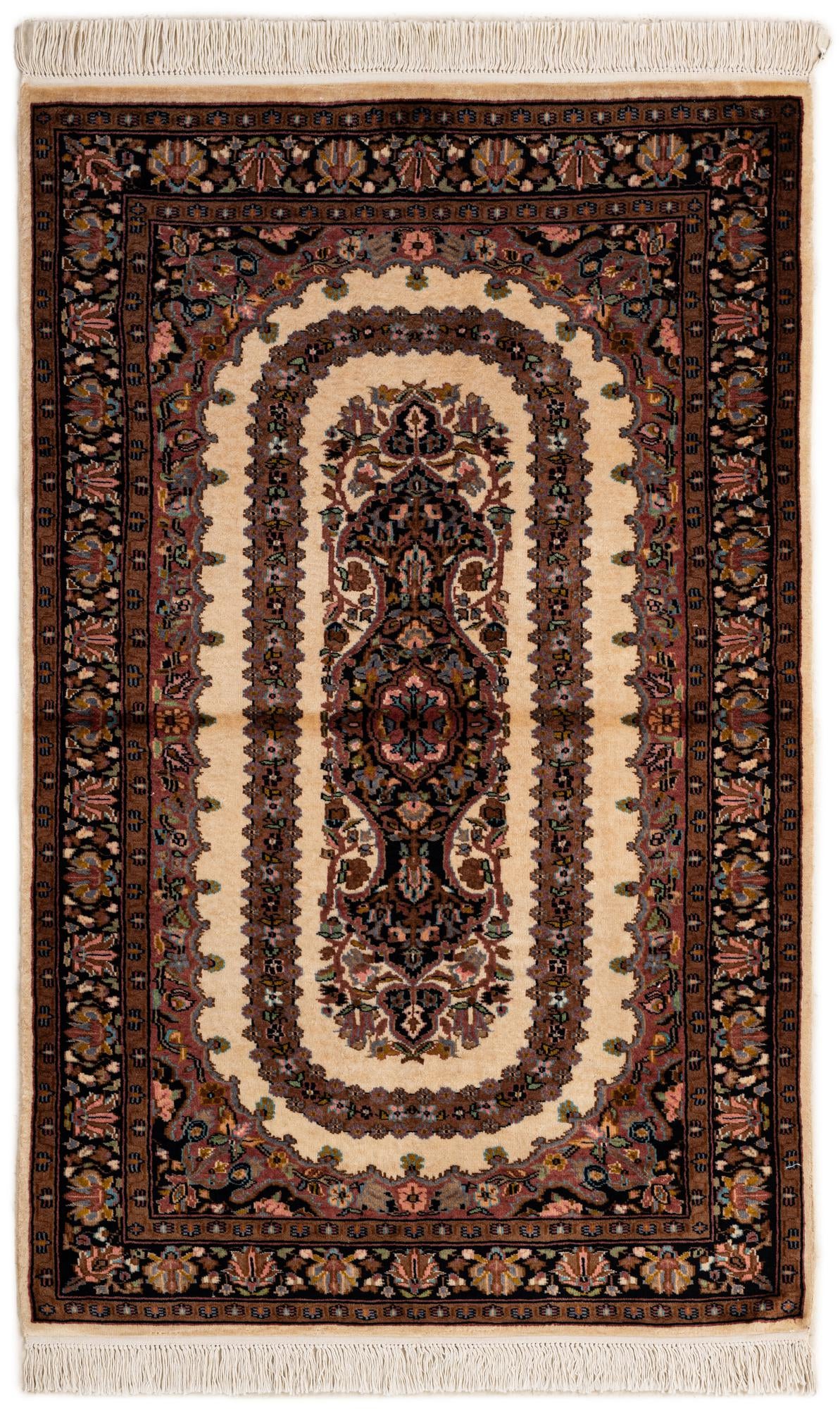 3' 4 x 5' Hand Knotted Kashmir Oriental Wool Rug