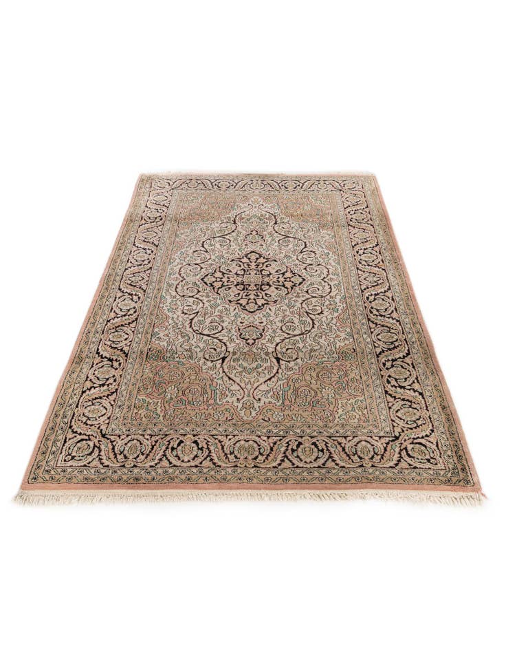 Detail image of 4' 1 x 6' 2 Hand Knotted Kashmir Wool Rug