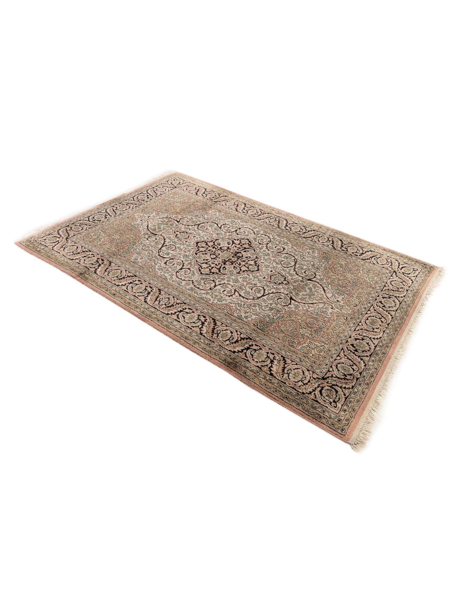 4' 1 x 6' 2 Hand Knotted Kashmir Wool Rug