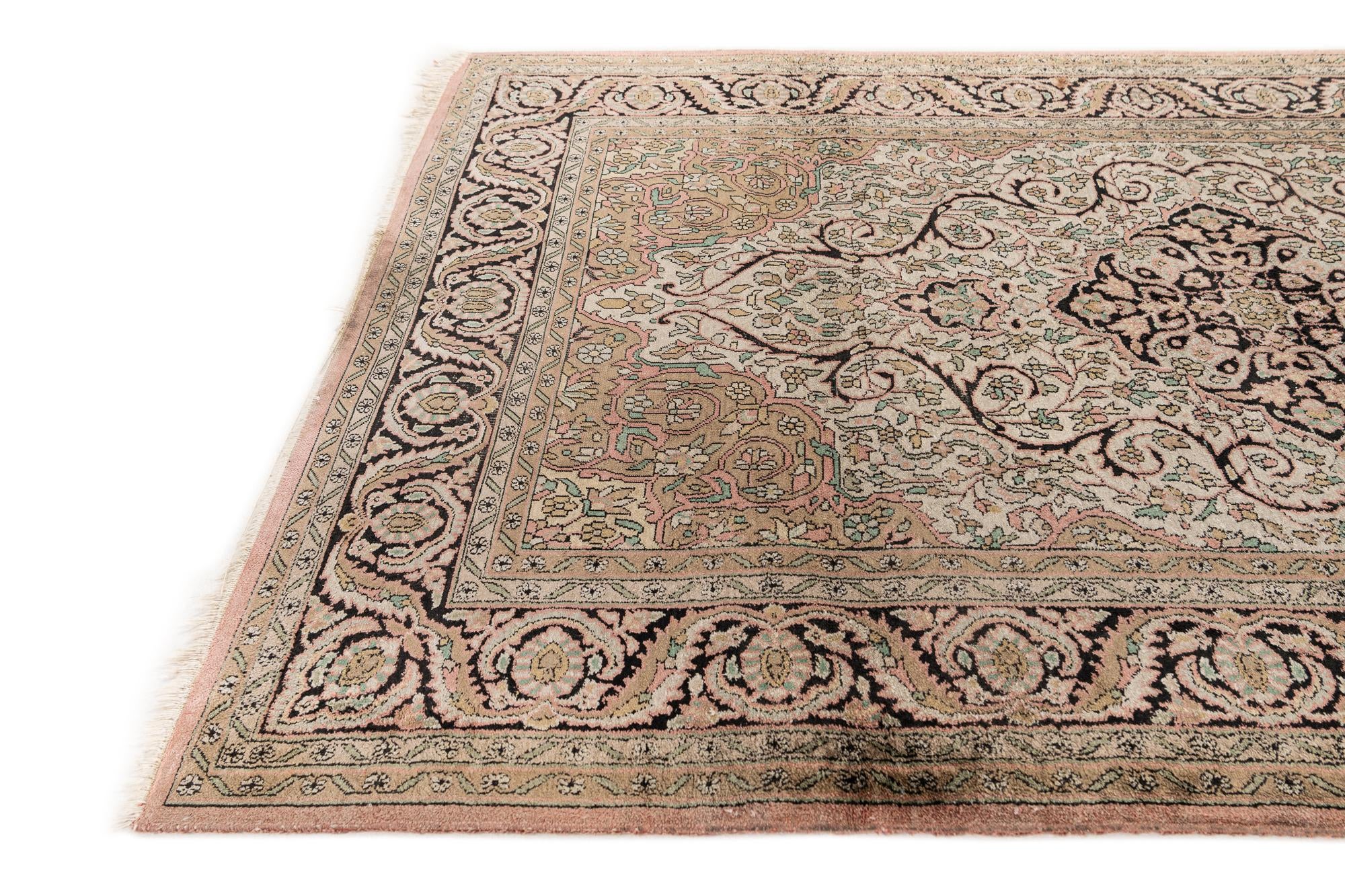 4' 1 x 6' 2 Hand Knotted Kashmir Wool Rug