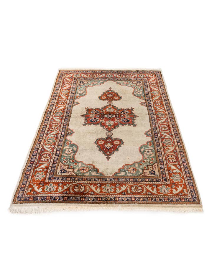 Detail image of 3' x 4' 4  Hand Knotted Kashmir Oriental Wool Rug