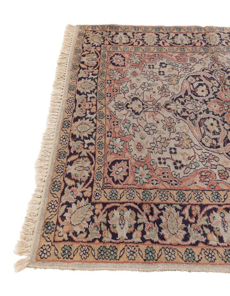 Detail image of 3' x 4' 8 Hand Knotted Kashmir Oriental Wool Rug