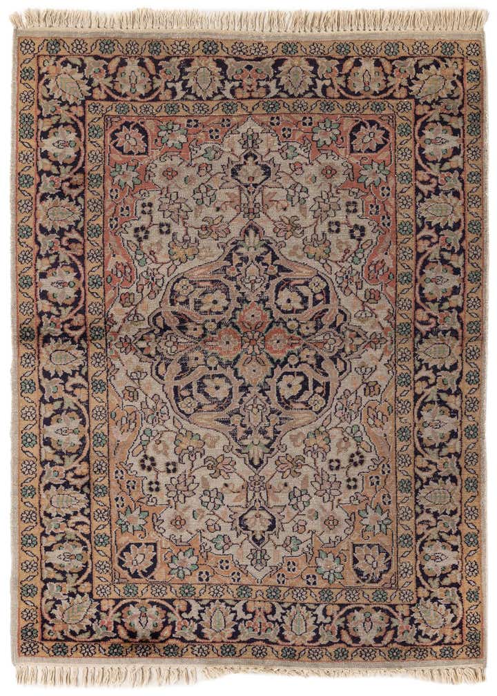 3' x 4' 8 Hand Knotted Kashmir Oriental Wool Rug