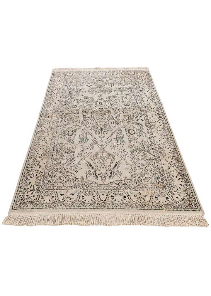 3' 2 x 5' 1 Hand Knotted Kashmir Oriental Wool Rug
