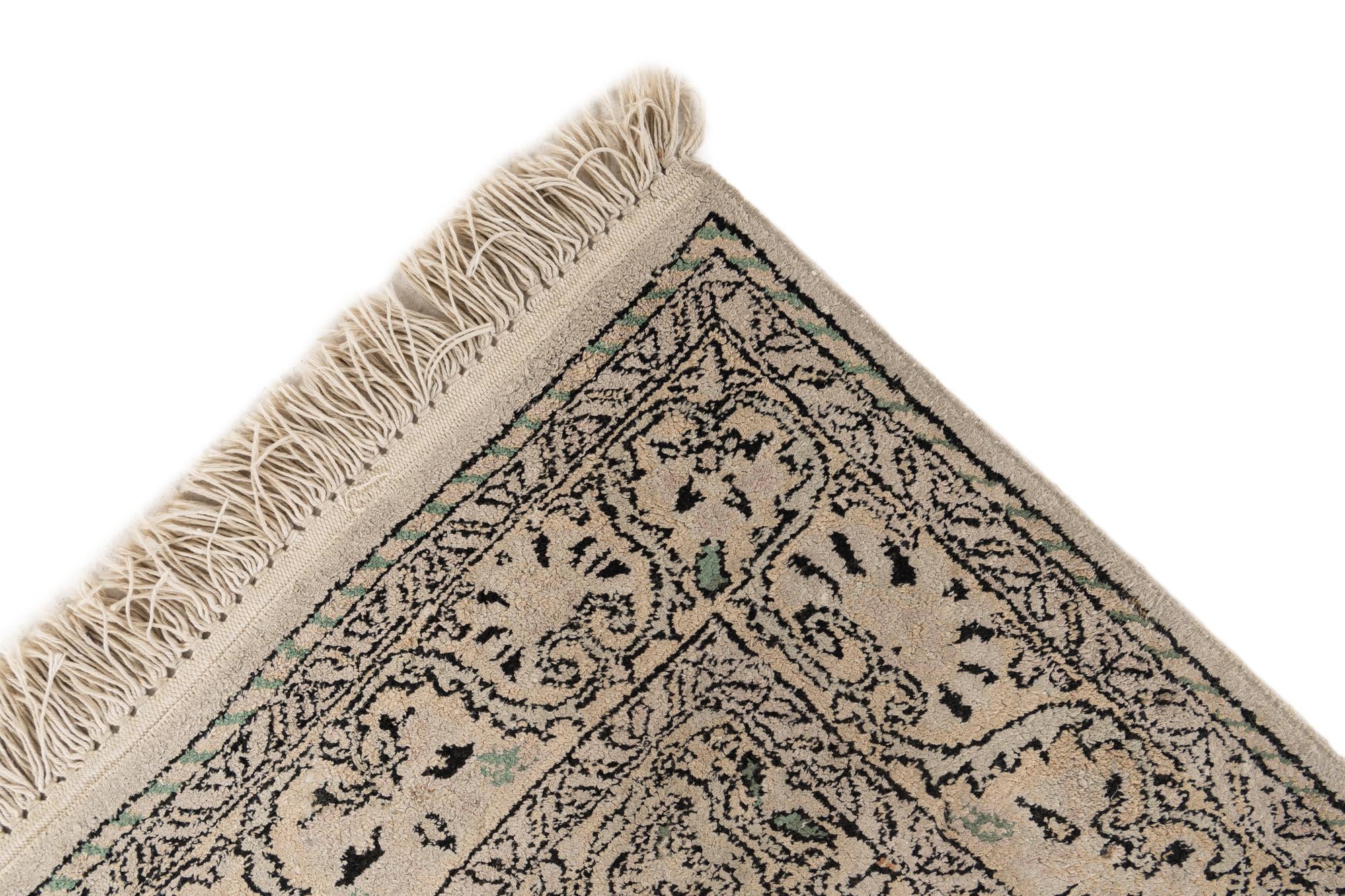 3' 2 x 5' 1 Hand Knotted Kashmir Oriental Wool Rug