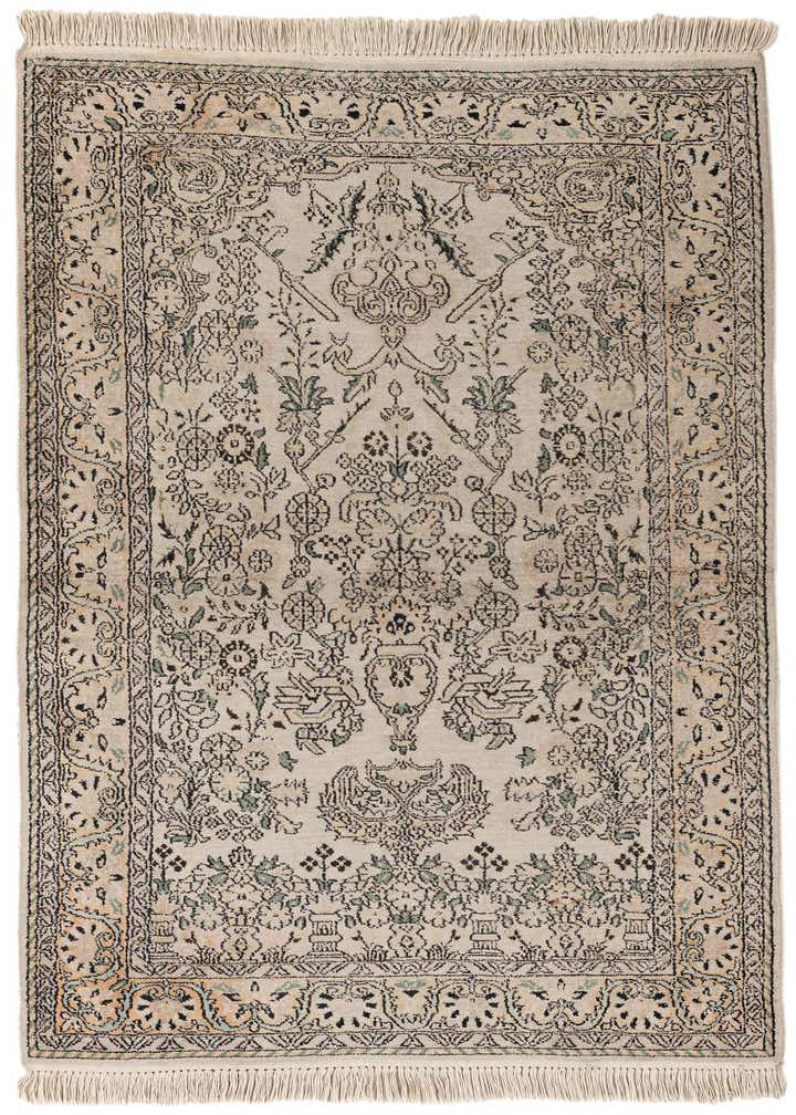 3' 2 x 5' 1 Hand Knotted Kashmir Oriental Wool Rug