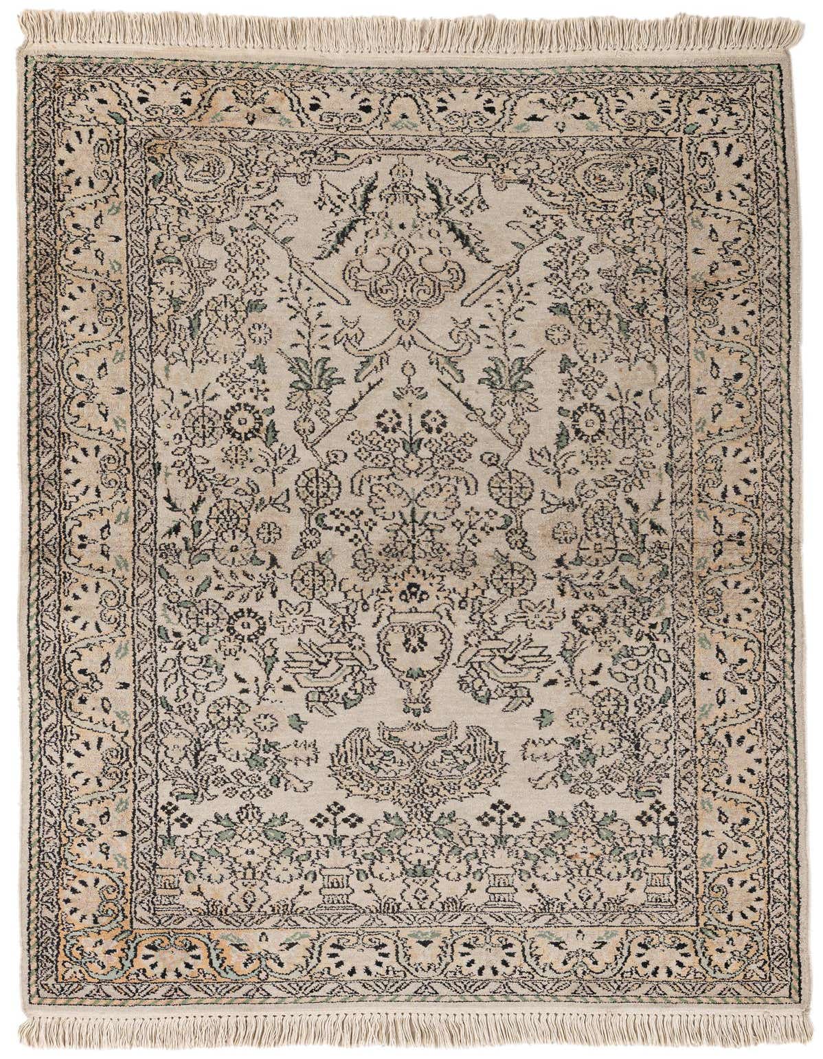 3' 2 x 5' 1 Hand Knotted Kashmir Oriental Wool Rug