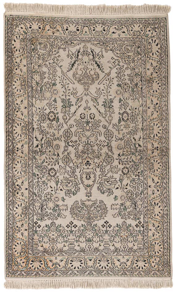 Detail image of 3' 2 x 5' 1 Hand Knotted Kashmir Oriental Wool Rug