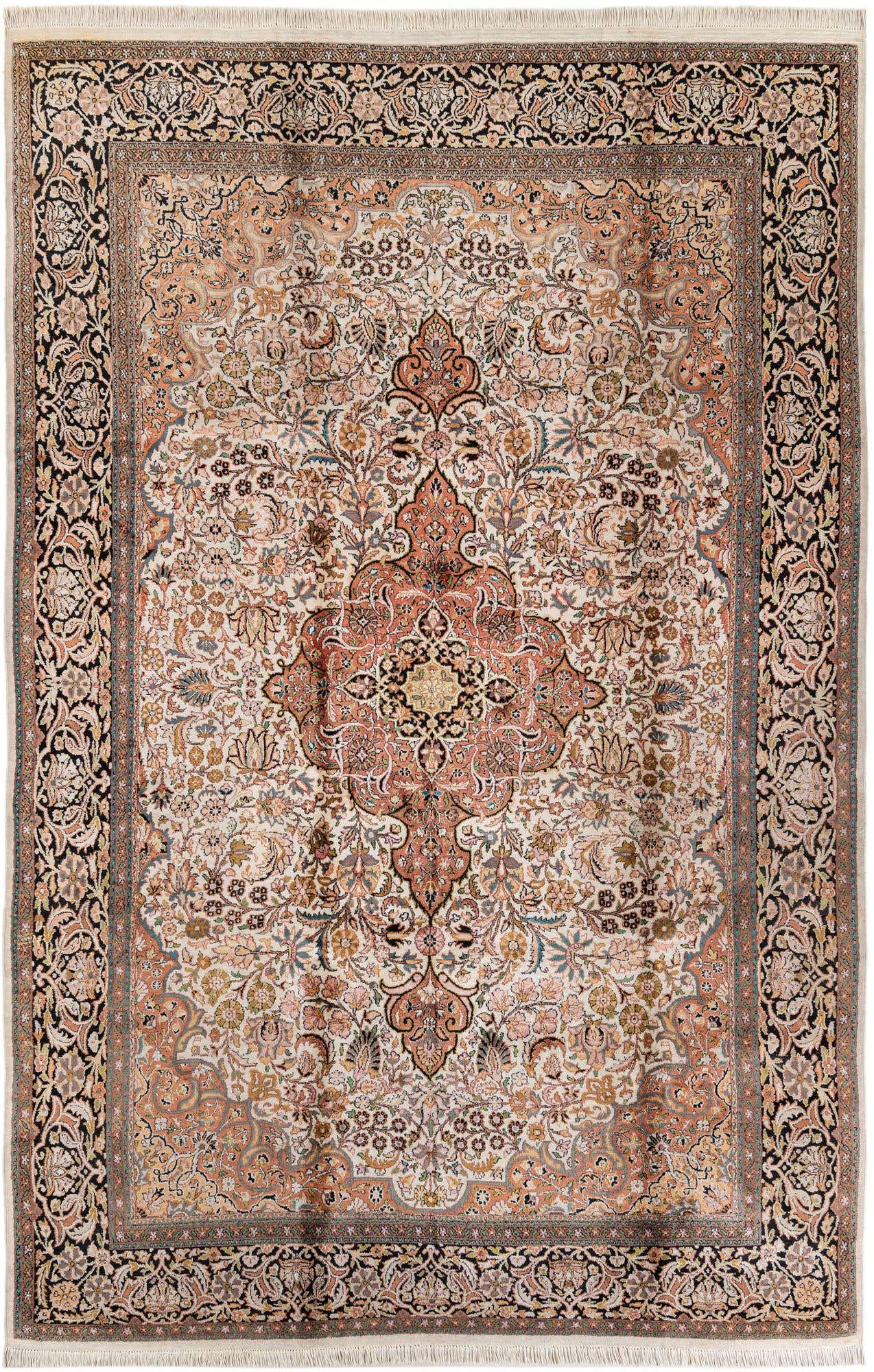 6' 11 x 10' 7 Hand Knotted Kashmir Oriental Wool Rug