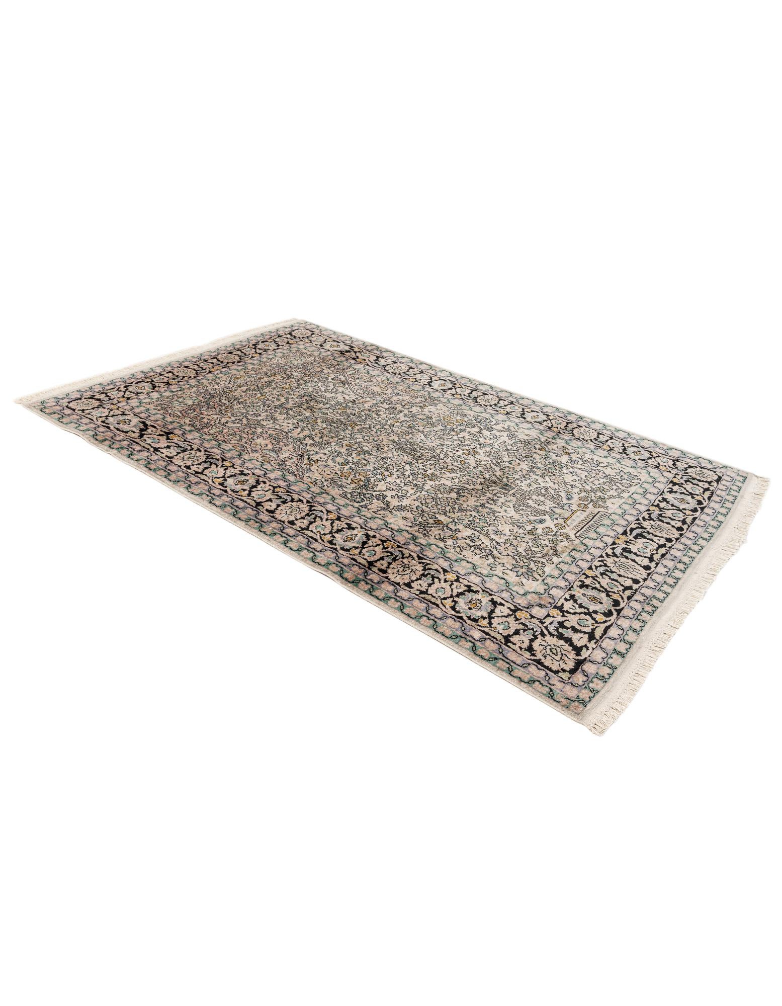 4' x 6' 1 Hand Knotted Kashmir Oriental Rug