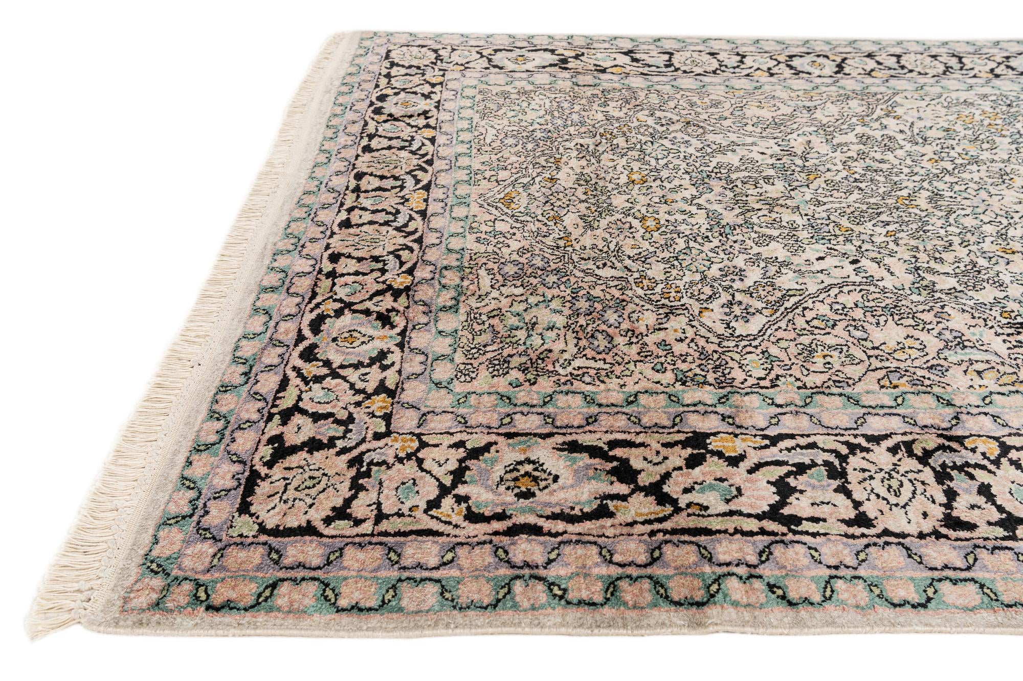4' x 6' 1 Hand Knotted Kashmir Oriental Rug