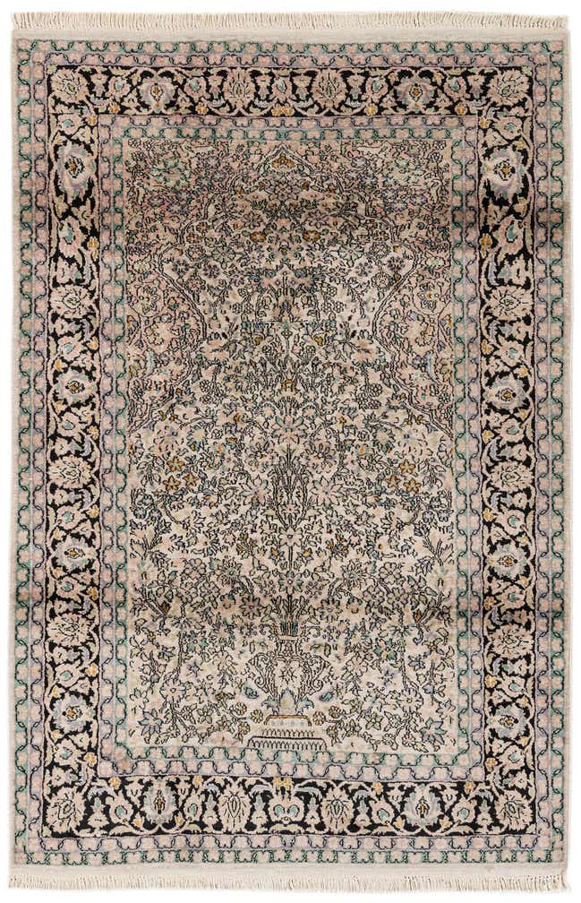 4' x 6' 1 Hand Knotted Kashmir Oriental Rug