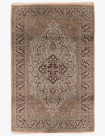 4' 1 x 6' 2 Hand Knotted Kashmir Wool Rug