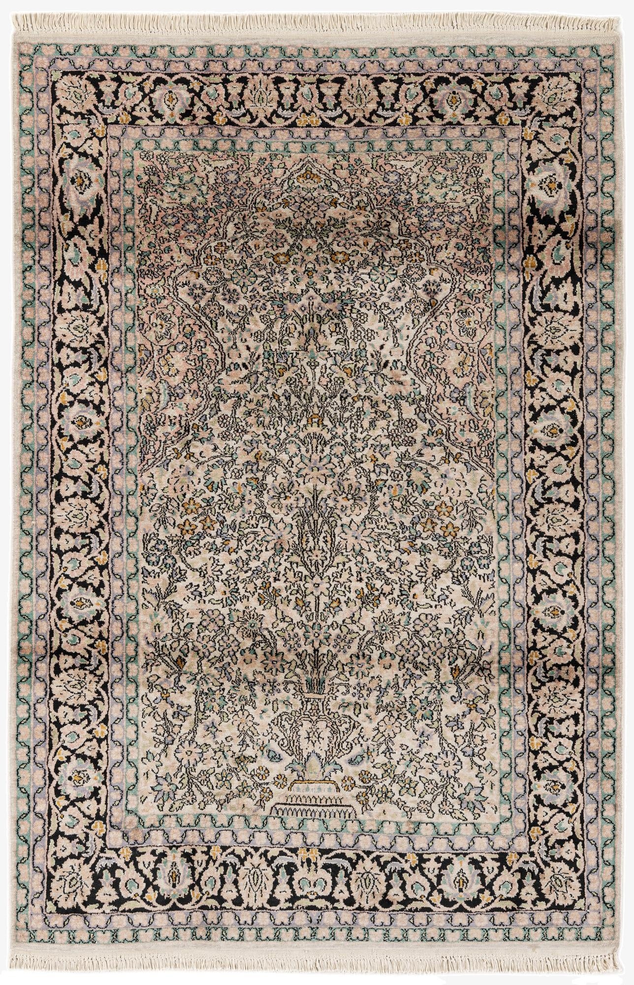 4' x 6' 1  Hand Knotted Kashmir Oriental Rug