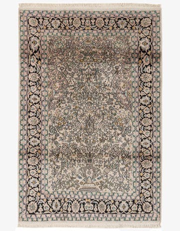 4' x 6' 1 Hand Knotted Kashmir Oriental Rug