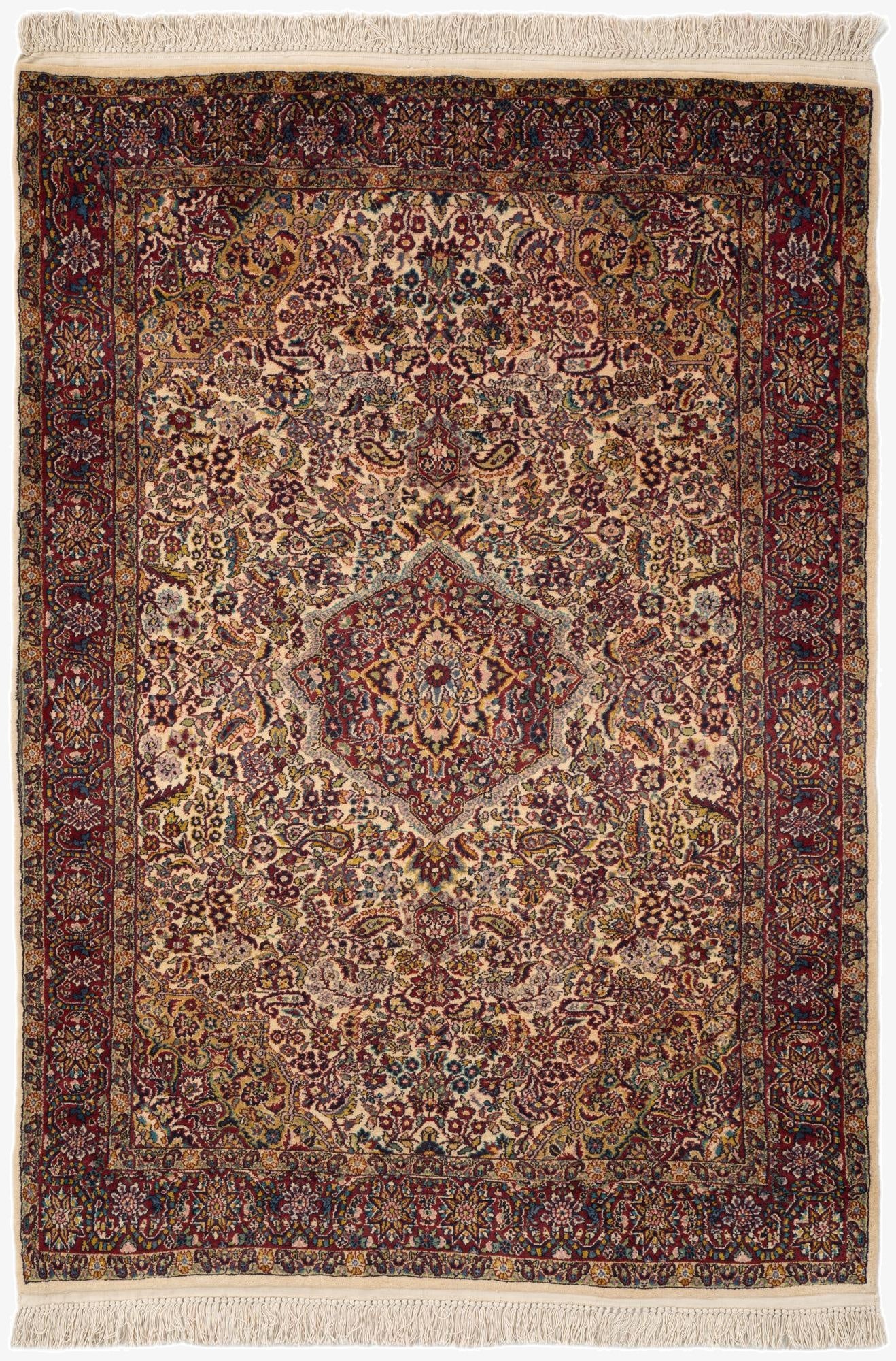 4' 2 x 5' 10  Hand Knotted Kashmir Wool Rug