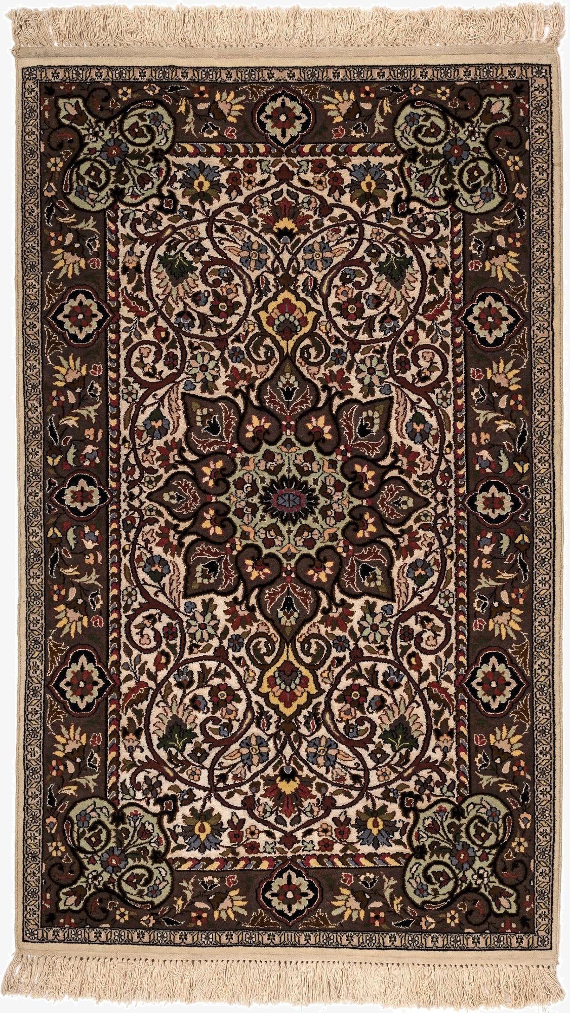 3' x 5'  Hand Knotted Kashmir Oriental Wool Rug