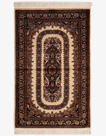 3' 4 x 5' Hand Knotted Kashmir Oriental Wool Rug