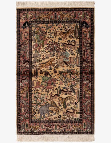3' 3 x 5' 1 Hand Knotted Kashmir Oriental Rug