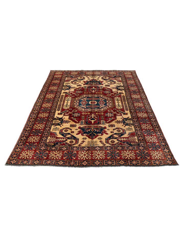 7' 1 x 10' 10 Hand Knotted Kazak Wool Rug