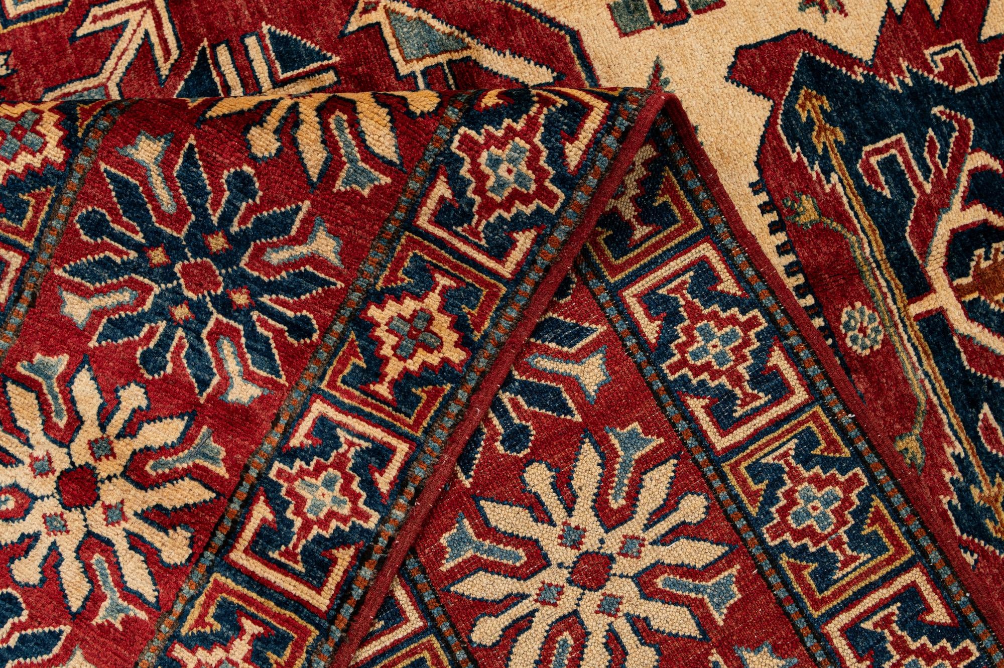7' 1 x 10' 10 Hand Knotted Kazak Wool Rug