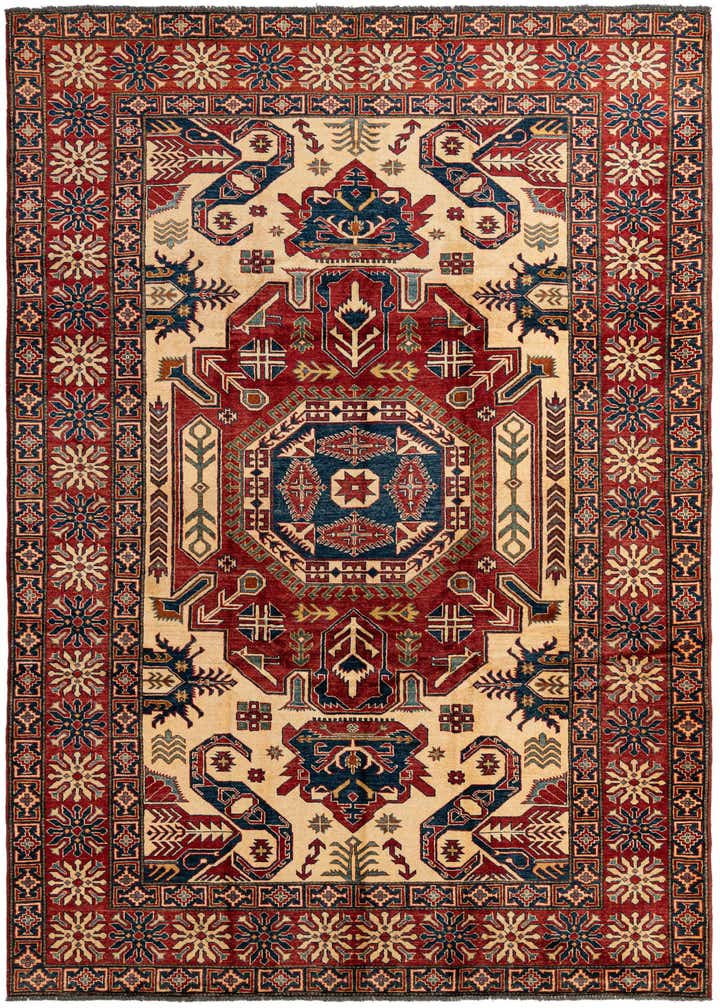 7' 1 x 10' 10 Hand Knotted Kazak Wool Rug