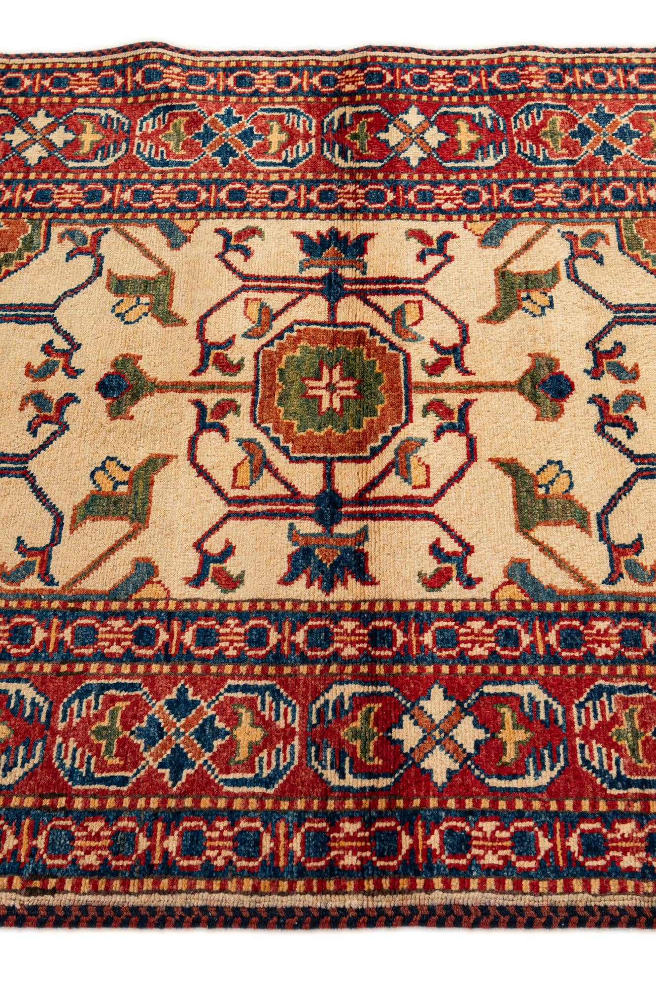 3' x 4' 11 Hand Knotted Kazak Wool Rug