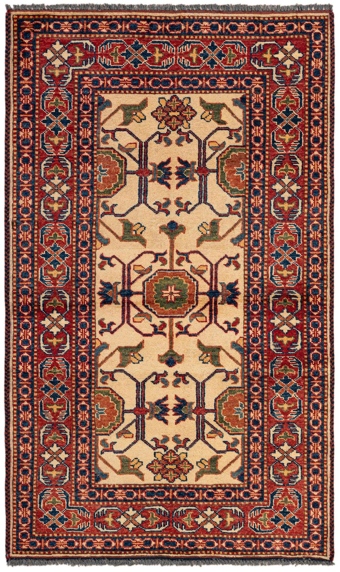 3' x 4' 11 Hand Knotted Kazak Wool Rug