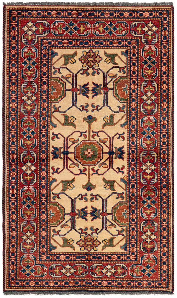 3' x 4' 11 Hand Knotted Kazak Wool Rug